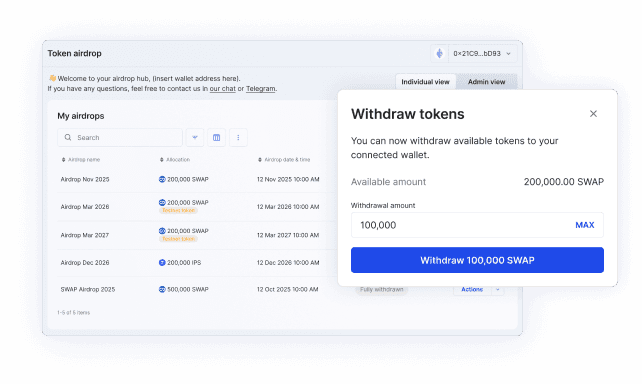 Airdrop Transaction Details Screen Airdrop Transaction Details Screen