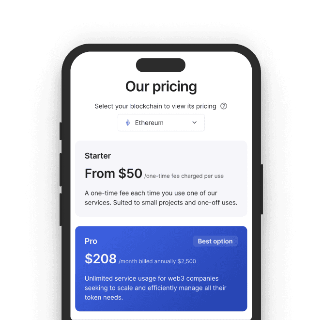 Token Management Pricing