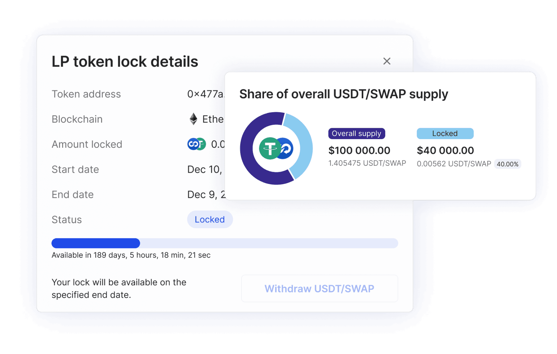 Token and Liquidity Pool Locker App Screenshot