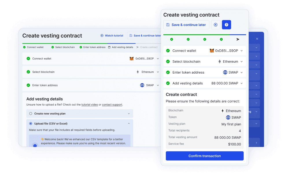 Token Vesting Contract Wizard.